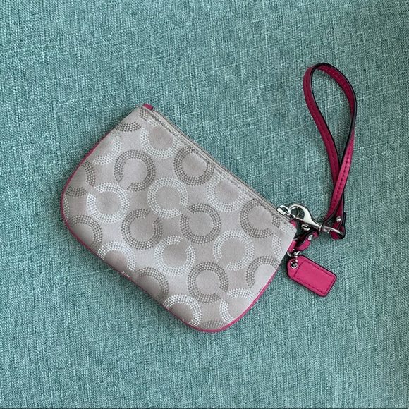 Hot Pink/Tan Coach Wallet - Picture 2 of 3